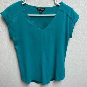 Express Blue V-neck Gramercy Top - XS